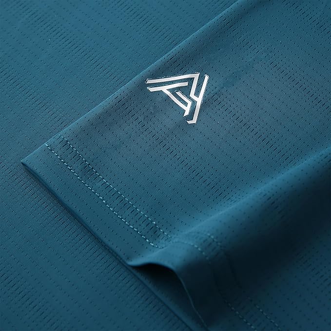 Men's Jacquard Golf Polo Shirt Moisture Wicking Performance Fit