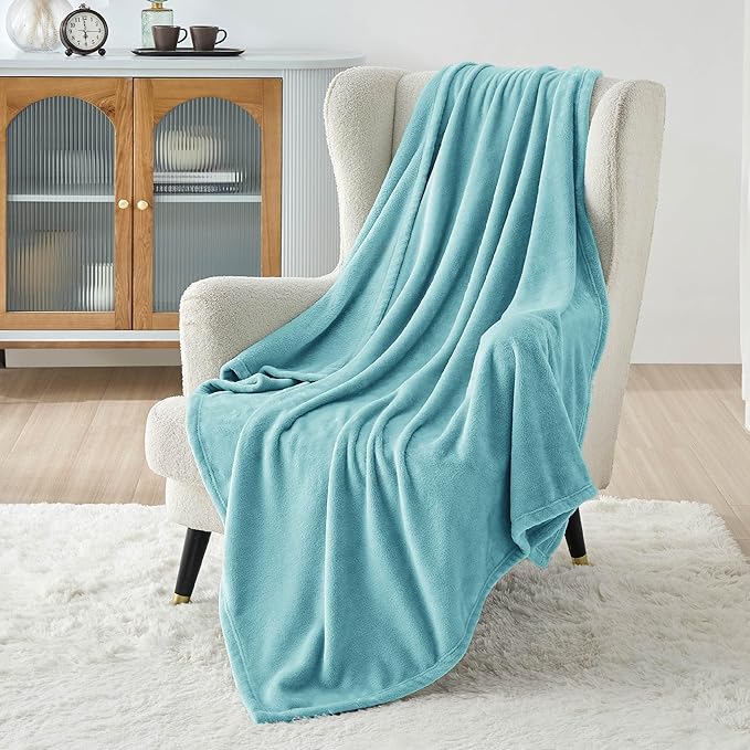 Bedsure Fleece Throw Blanket for Couch River Blue - Lightweight Plush Fuzzy Cozy Soft Blankets and Throws for Sofa, 50x60 inches
