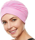 BEEMO Swim Caps for Women Swimming Turban Polyester Latex Lined Pleated for Ladies
