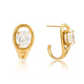 18K Gold Zircon Stud Earrings for Women Minimalist Luxury Jewelry