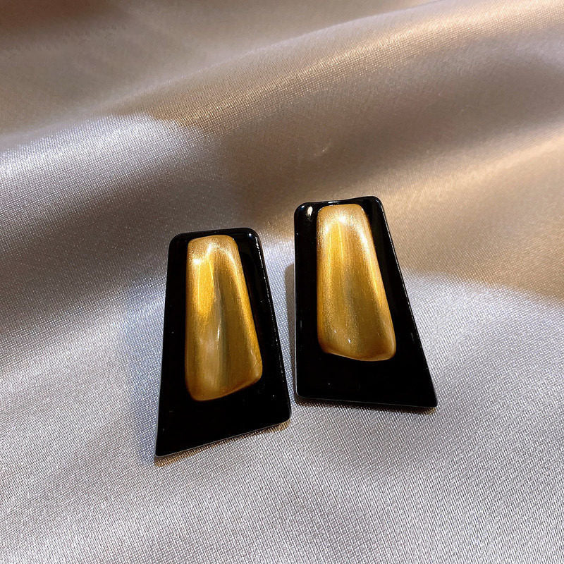 Fashionable Square Geometric Patchwork Stud Earrings For Women