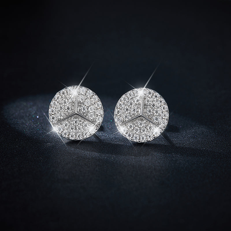 S925 Sterling Silver Moissanite Star Stud Earrings Pave Jewelry