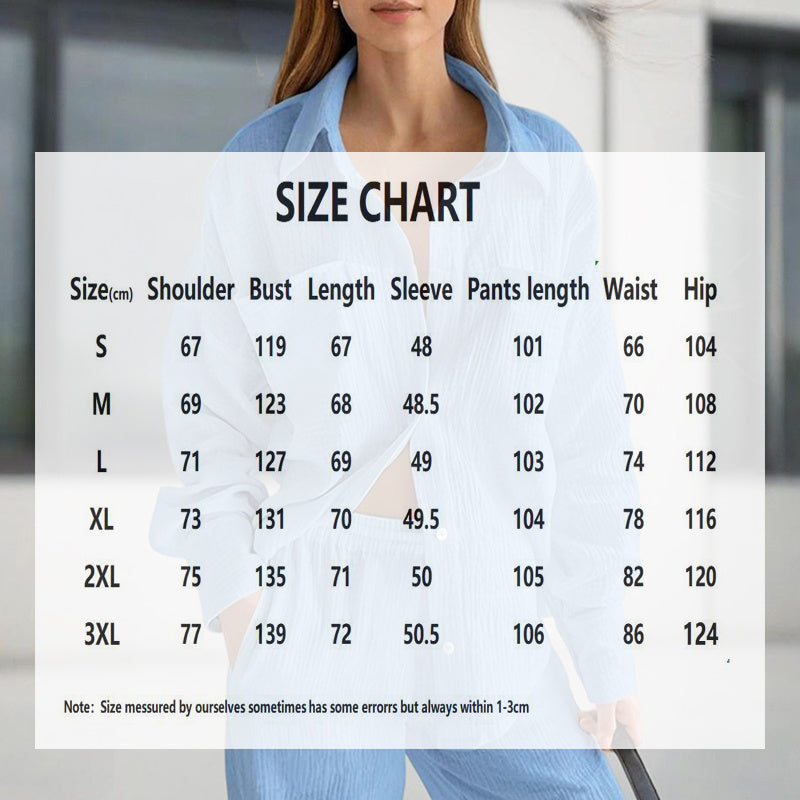 Women's Solid Color Casual Button Down Lounge Set Two Piece