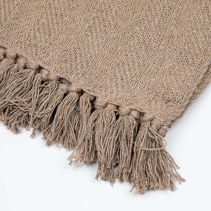 Arkwright Common Ground Bulk Blankets - Pack of 12 - Reversible 100% Cotton All Season Lightweight Couch Bed Throws for Wedding Guests, Travel, and Outdoor Events, 50 x 70 in, Coffee