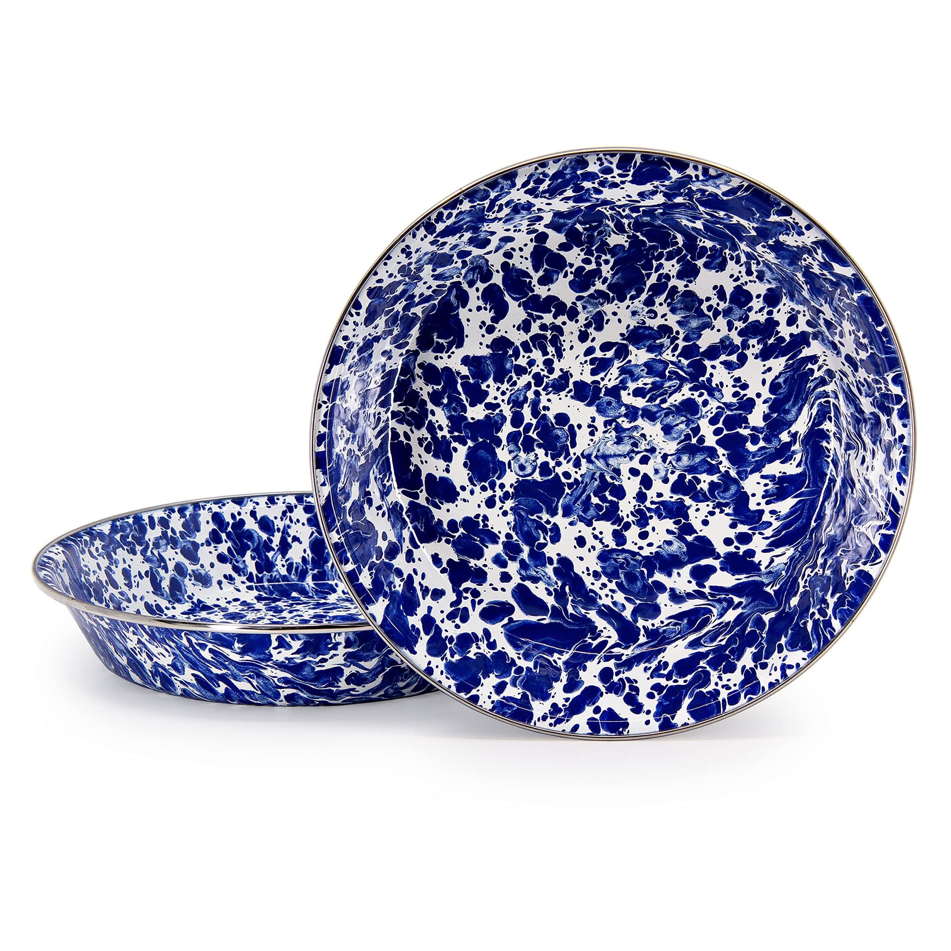 Classic 10-Inch Enamelware Pie Plate - Durable Spatterware Dish