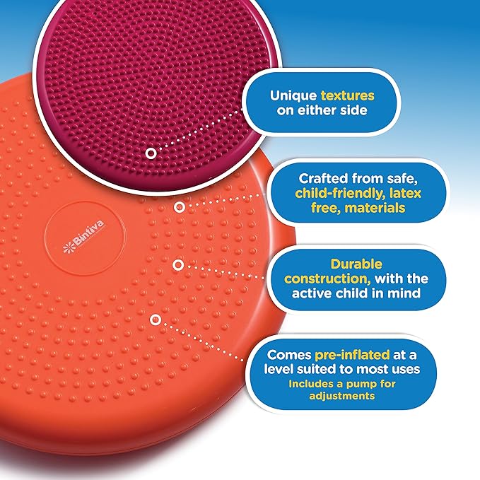 2 Pack Wobble Cushion Balance Disc - Wiggle Seat & Balance Pad for Exercise, Physical Therapy, Sensory Kids - Stability Disc, Dog Balance Disc