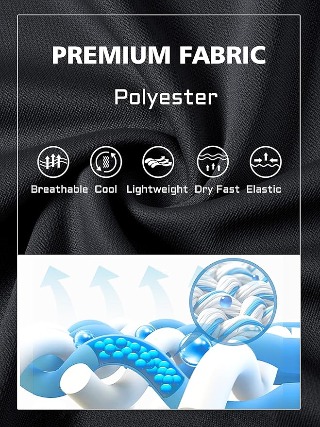 Men's Quick Dry Polo Shirt Moisture Wicking Performance Golf Shirt