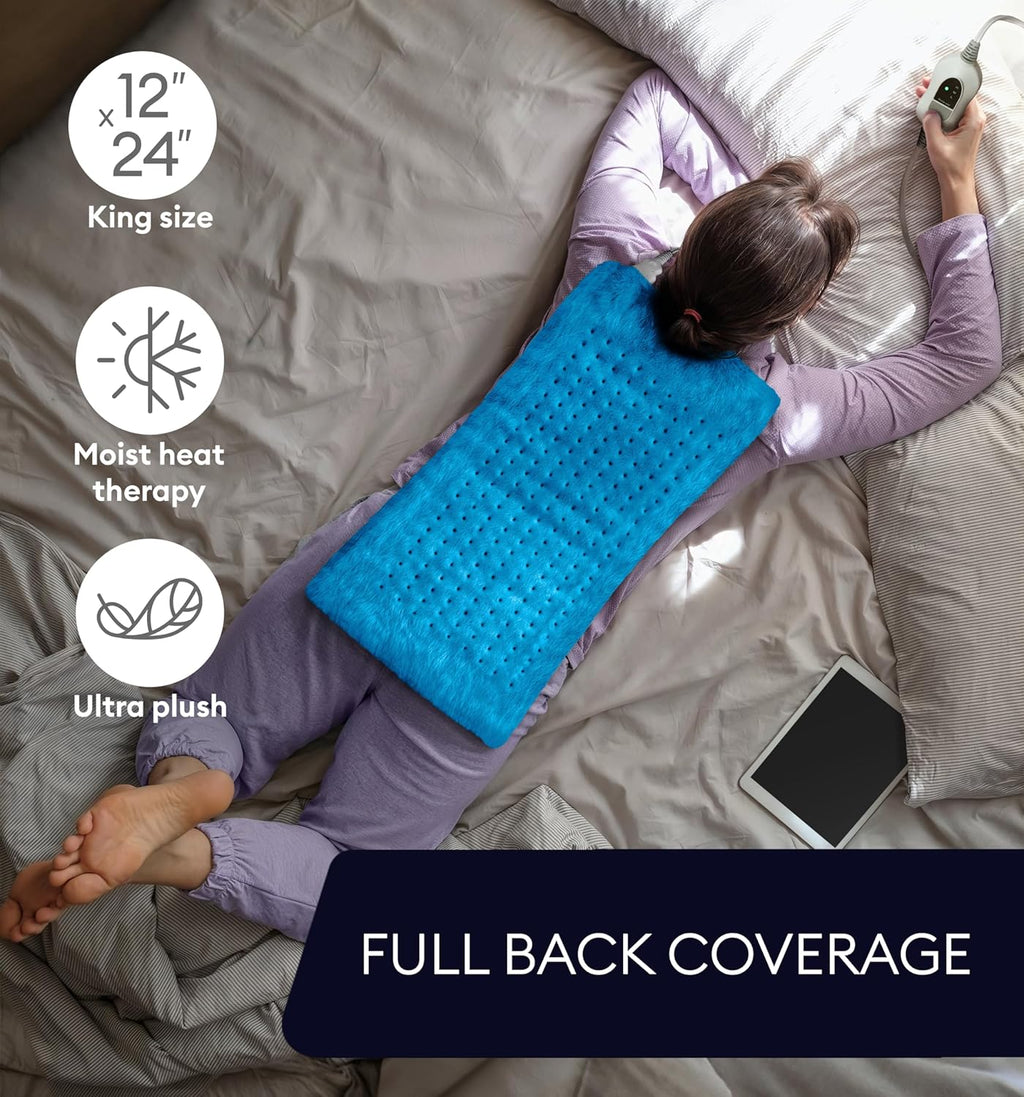 Extra Large Aqua Blue Heating Pad for Targeted Pain Relief - Image 3