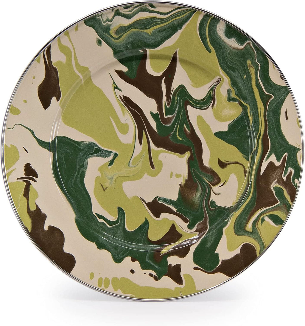 Durable Enamelware Camouflage Dinner Plates Set of 4 (10.5 Inch)