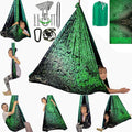 Sensory Swing for Kids & Adults Holds 300lbs Indoor/Outdoor Therapy Cuddle Swing with 360° Swivel Hanger Kit (Crystal Green)