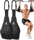 DMoose Fitness padded hanging ab straps attached to a pull-up bar for core strength training