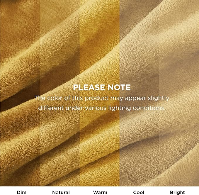 Bedsure Fleece Blanket Twin Size Yellow - 300GSM Lightweight Plush Fuzzy Cozy Soft Warm Blanket for Bed, Sofa, Couch, Travel, Camping, 60x80 inches
