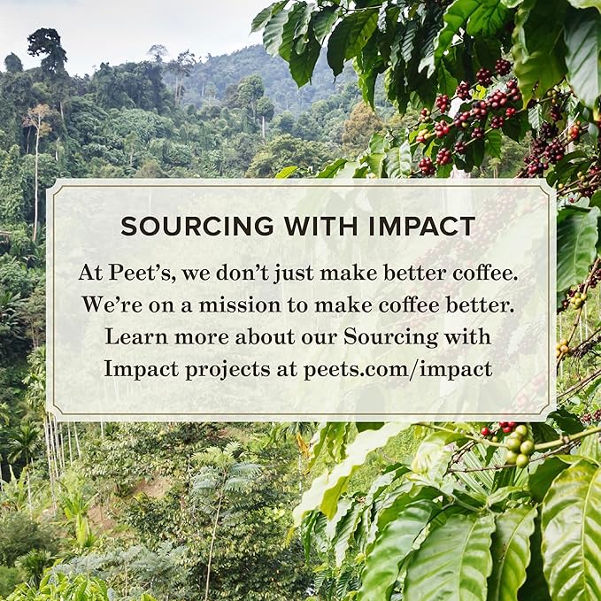 Peet's Coffee, Dark Roast Ground Coffee - Major Dickason's Blend 63 Ounces (6 Bags of 10.5 Ounces)