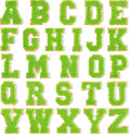 Green Self Adhesive Chenille Letters Patches