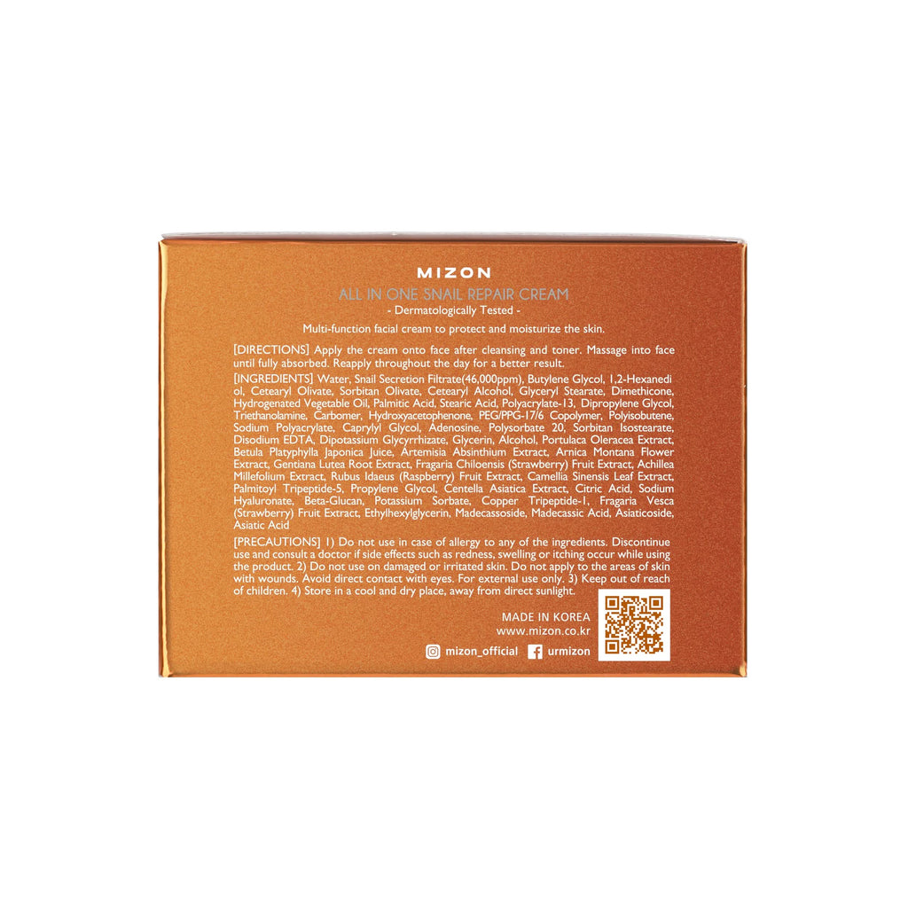 All In One Snail Repair Cream Fast Absorbing Facial Moisturizer