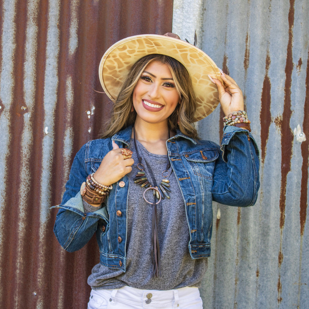 Aqua Terra Genuine Leather Wide Cuff Bracelet