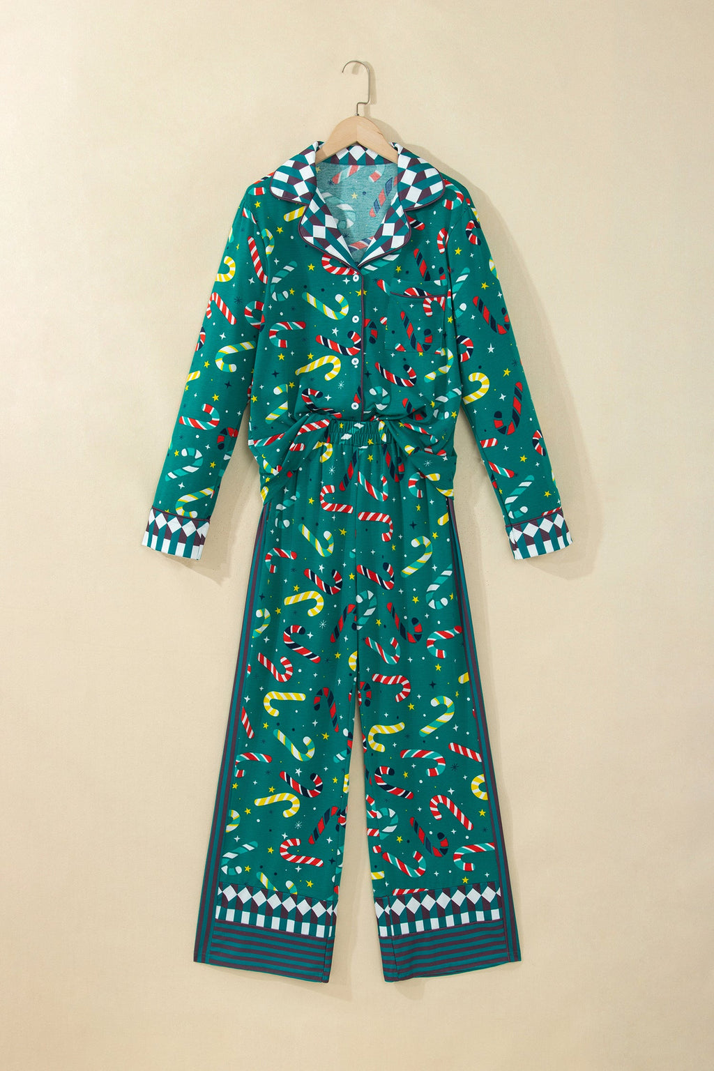 Christmas Candy Cane Top & Pants Pajama Set