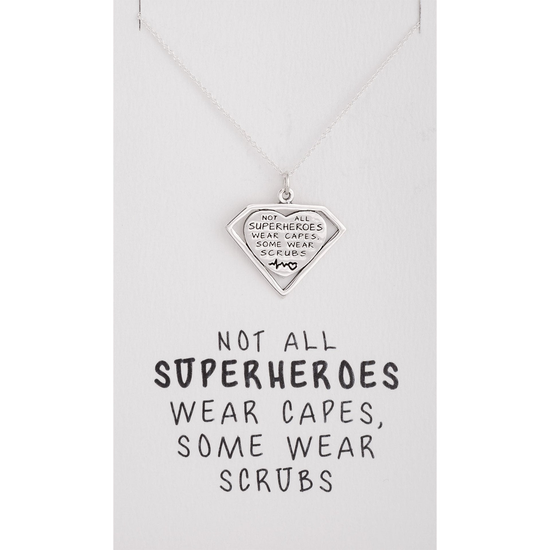 Healthcare Superhero Sterling Silver Necklace