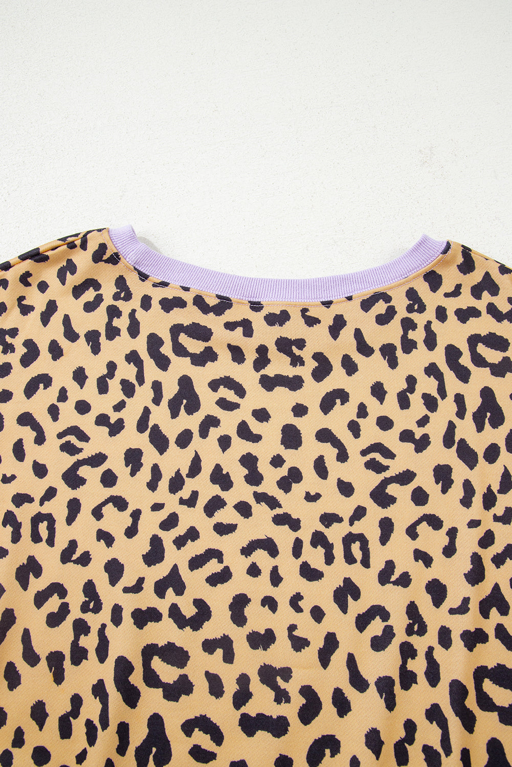 Plus Size Leopard Stripe Patchwork Side Slit Sweatshirt