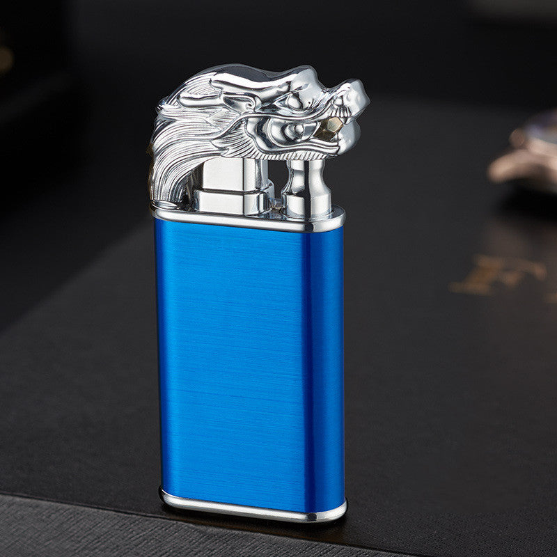 Windproof Double Flame Metal Lighter with Blue Jet Torch