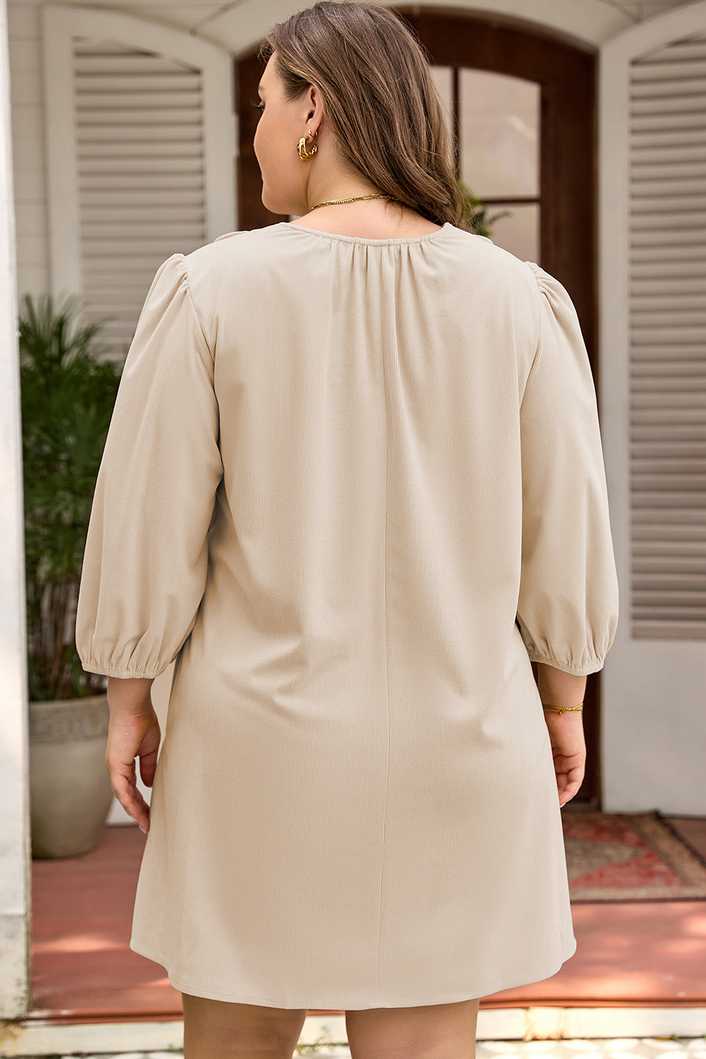 Mila Scallop Detail Mini PLUS Dress