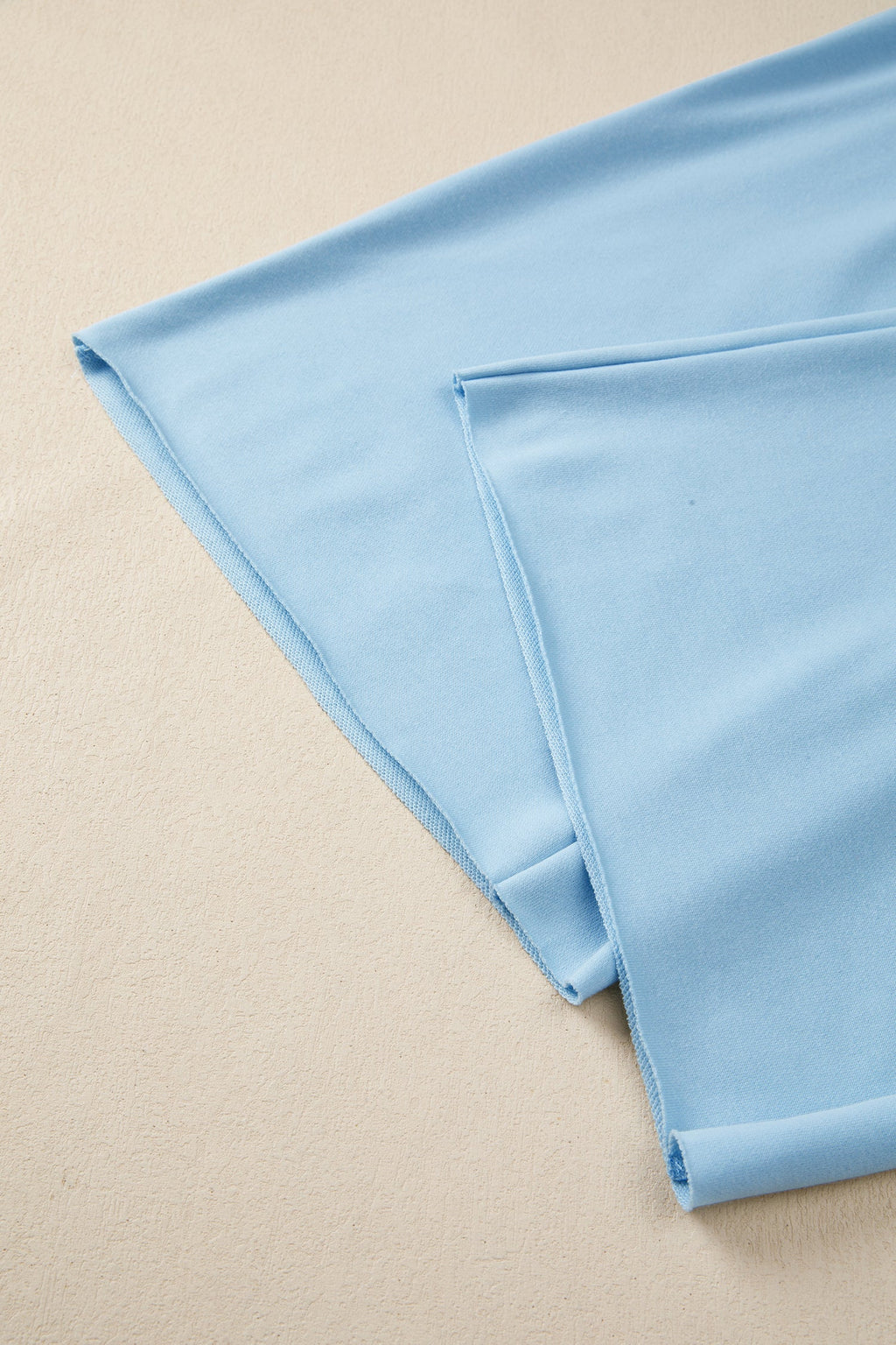 Mist Blue Loose Tee & Wide Leg Drawstring Pants 2pc Set