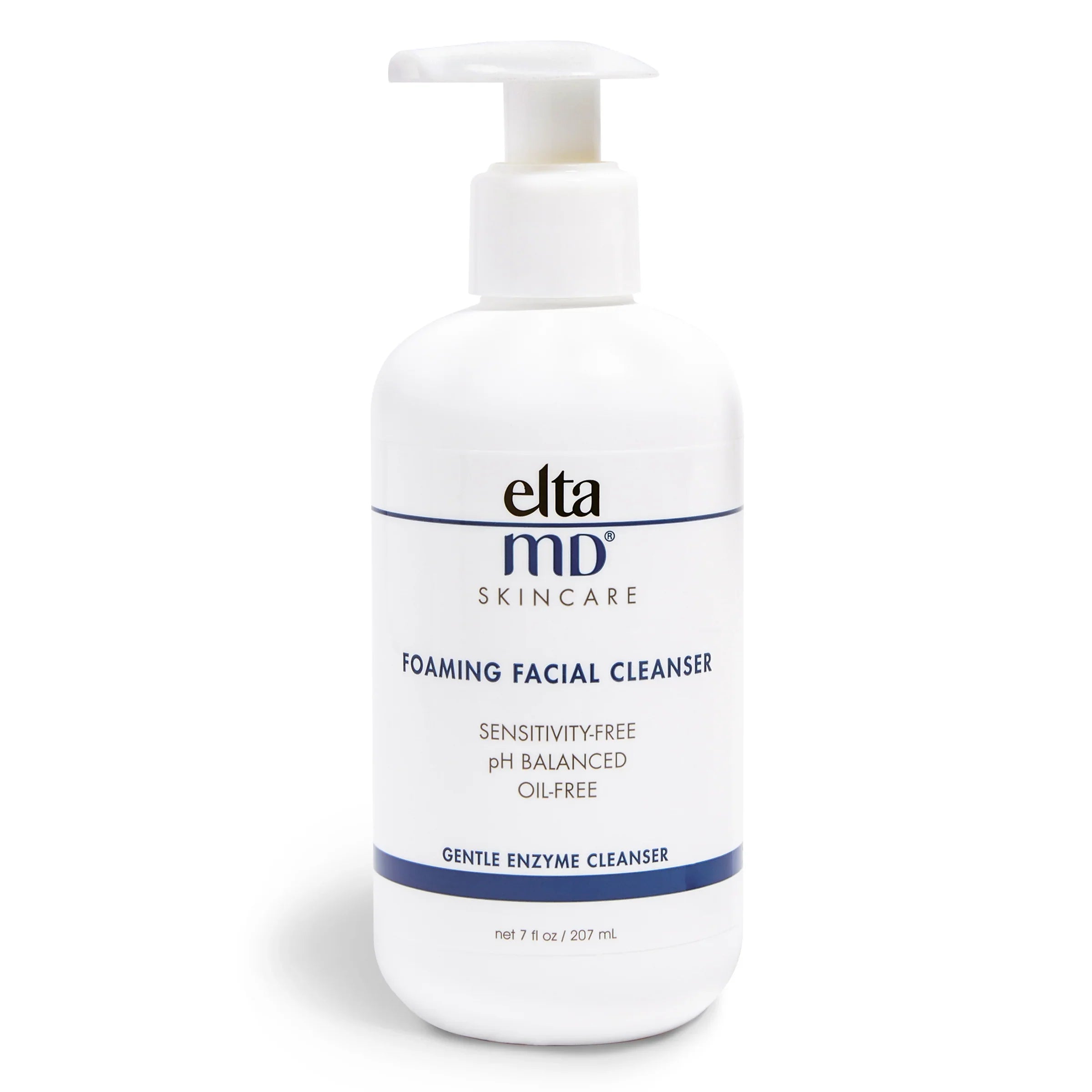 EltaMD Foaming Facial Cleanser bottle in white and blue packaging