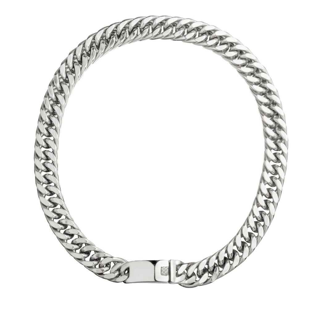 Fashionable Necklace Steel-colored Double Weave