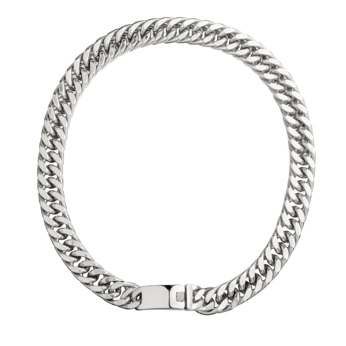 Fashionable Necklace Steel-colored Double Weave