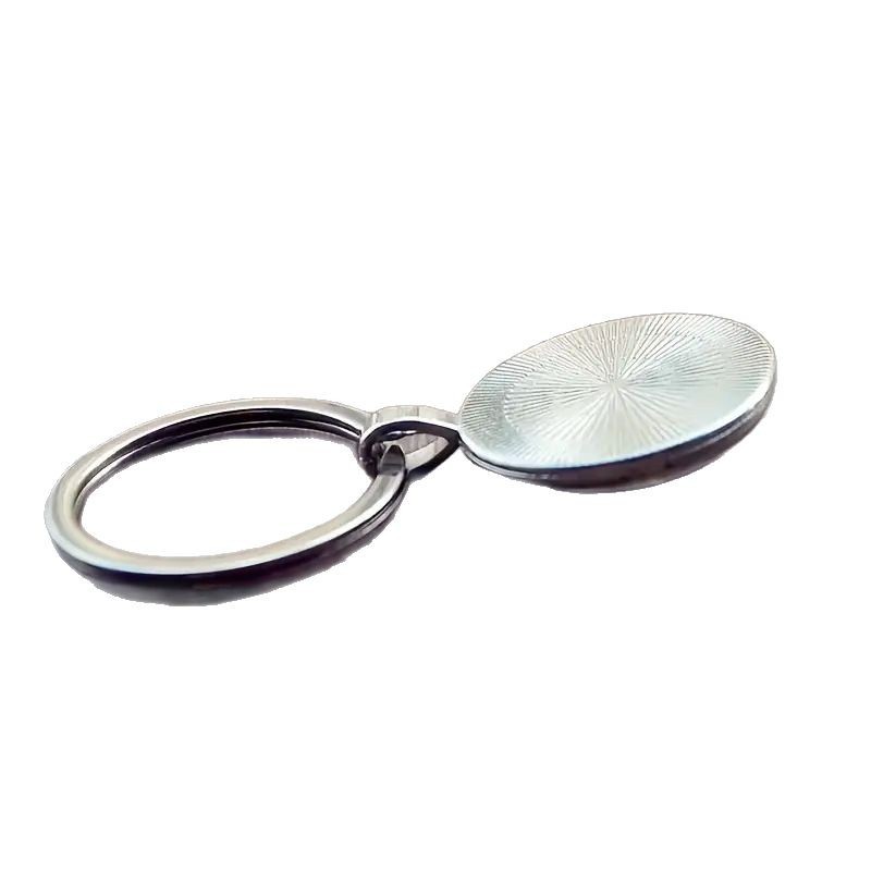 Seven-Pointed Star Letter Pattern Glass Pendant Keychain - Silver