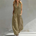 Women's Sleeveless Wide-Leg Jumpsuit with Functional Pockets - Image 2