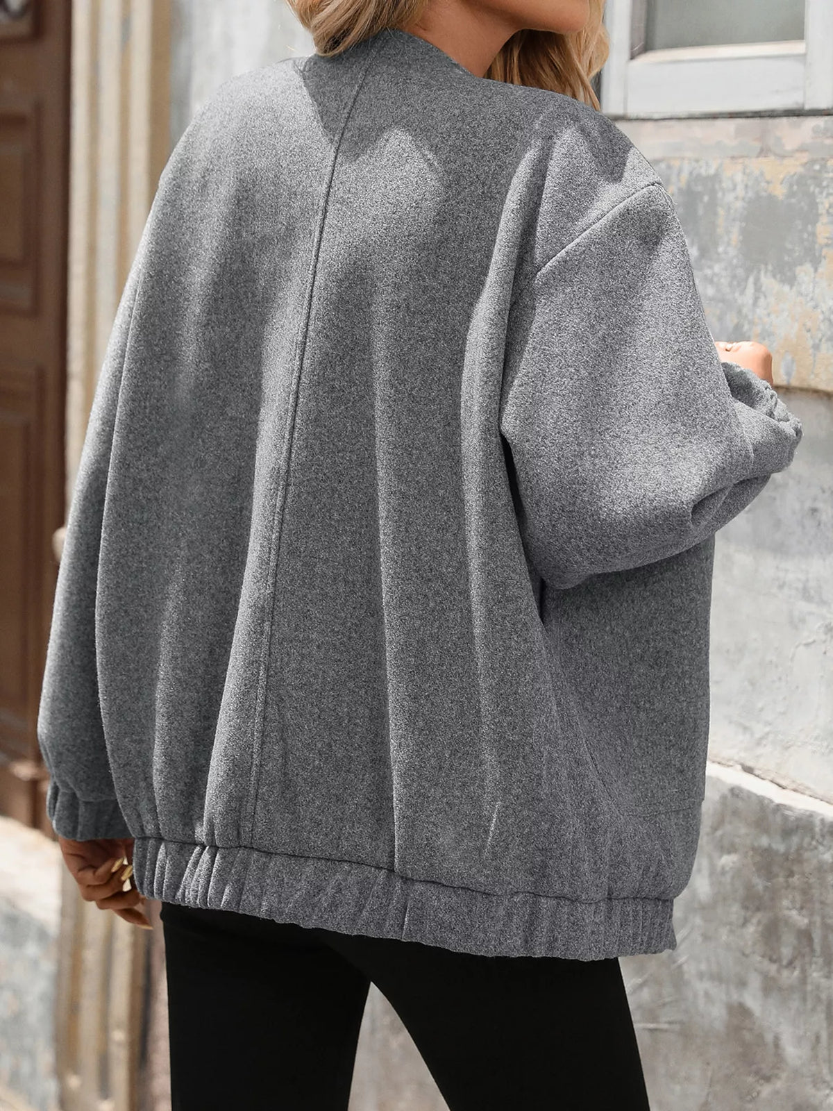 Snap Down Dropped Shoulder Jacket