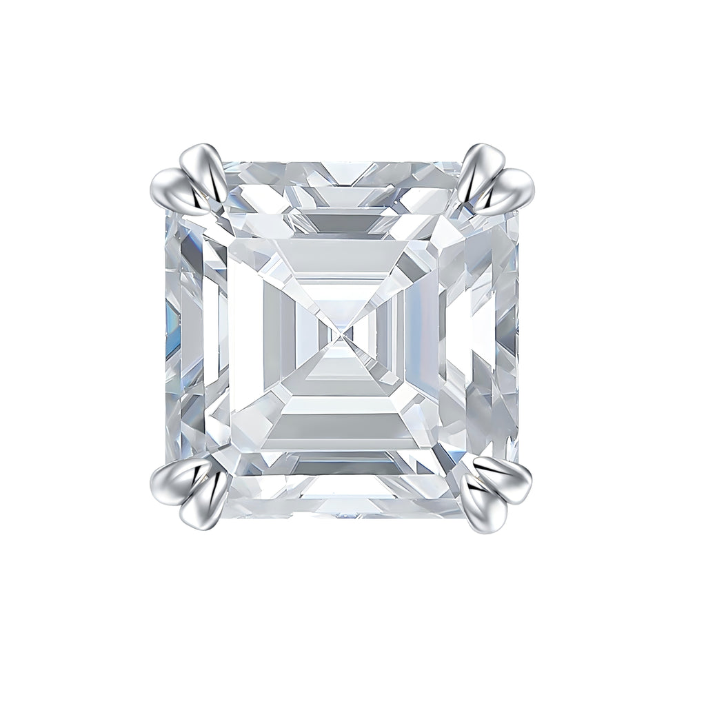 Emerald Cut Moissanite Stud Earrings 6x8mm S925 Silver Octagon