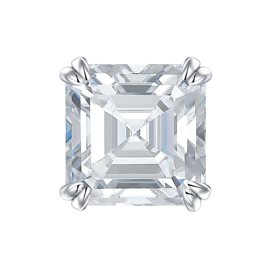 Emerald Cut Moissanite Stud Earrings 6x8mm S925 Silver Octagon
