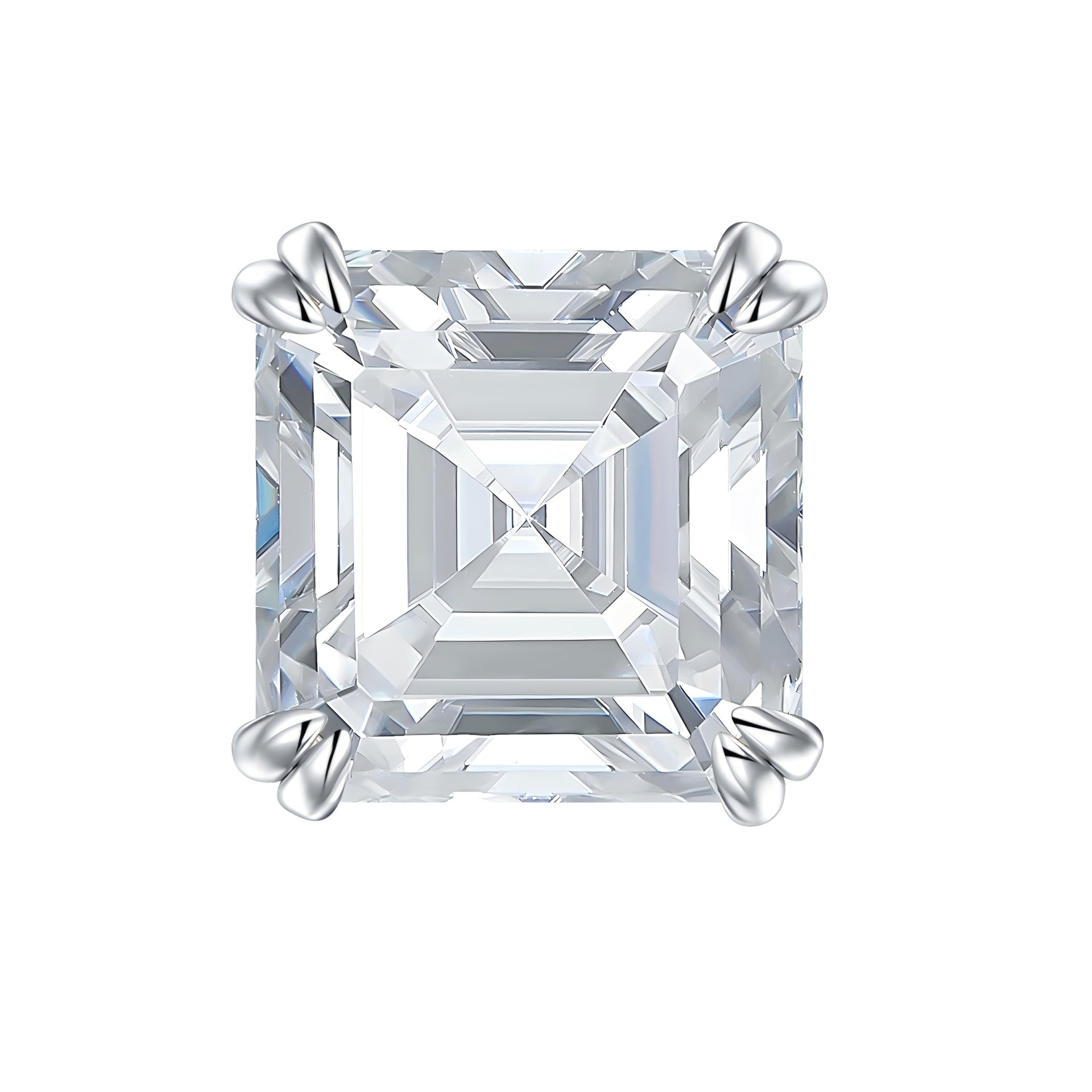 Emerald Cut Moissanite Stud Earrings 6x8mm S925 Silver Octagon