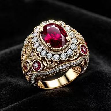 Luxury Bohemian Vintage Textured Geometric Ring - Heavy Industry Statement Rings For Women
