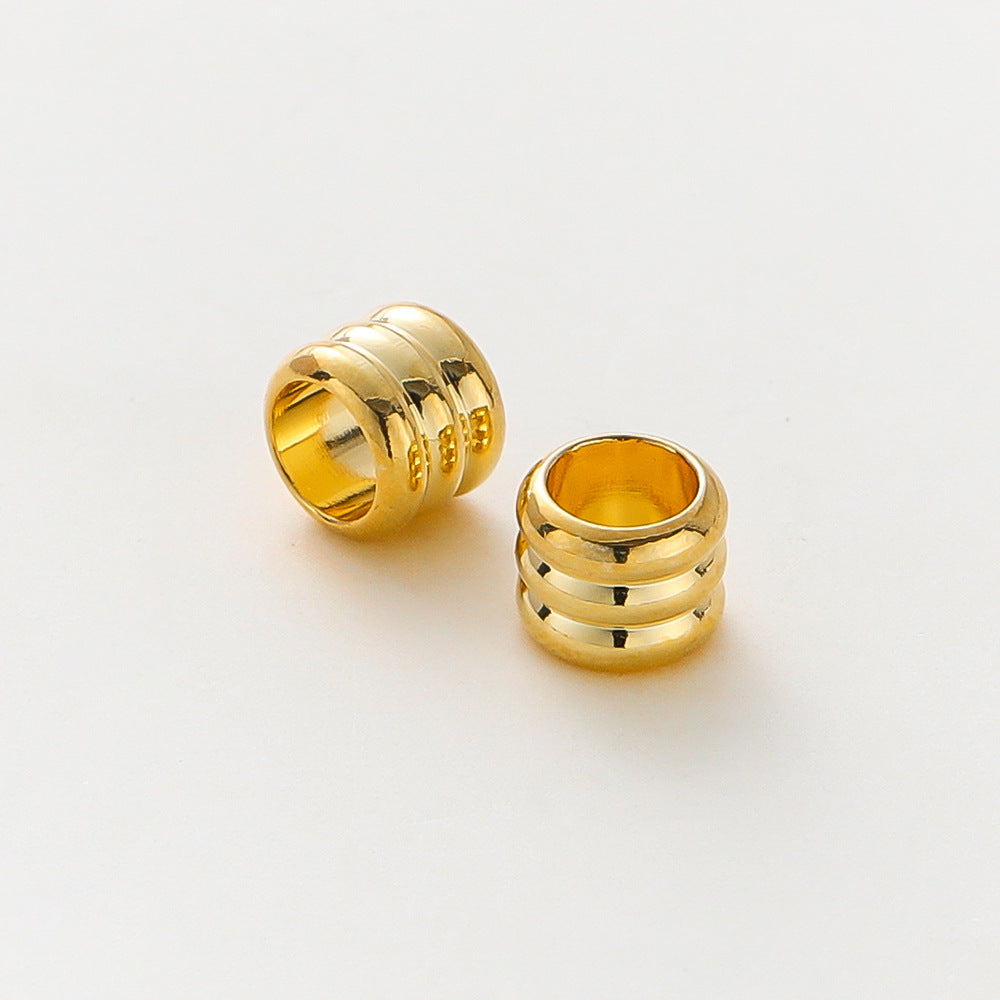 Color-retaining 18k Three-layer Large-hole Spacer Beads Copper-gold-plated Beading Material