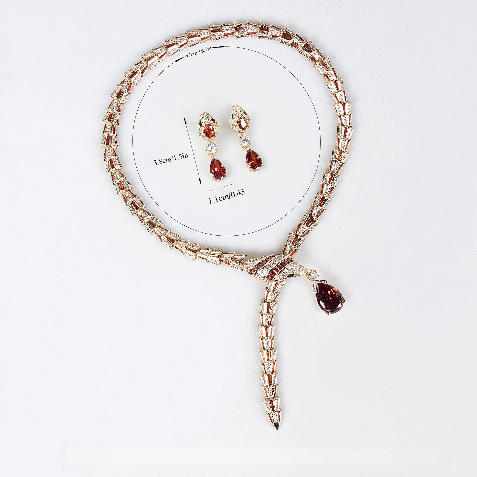 18k Gold Serpent Jewelry Set in Titanium Steel