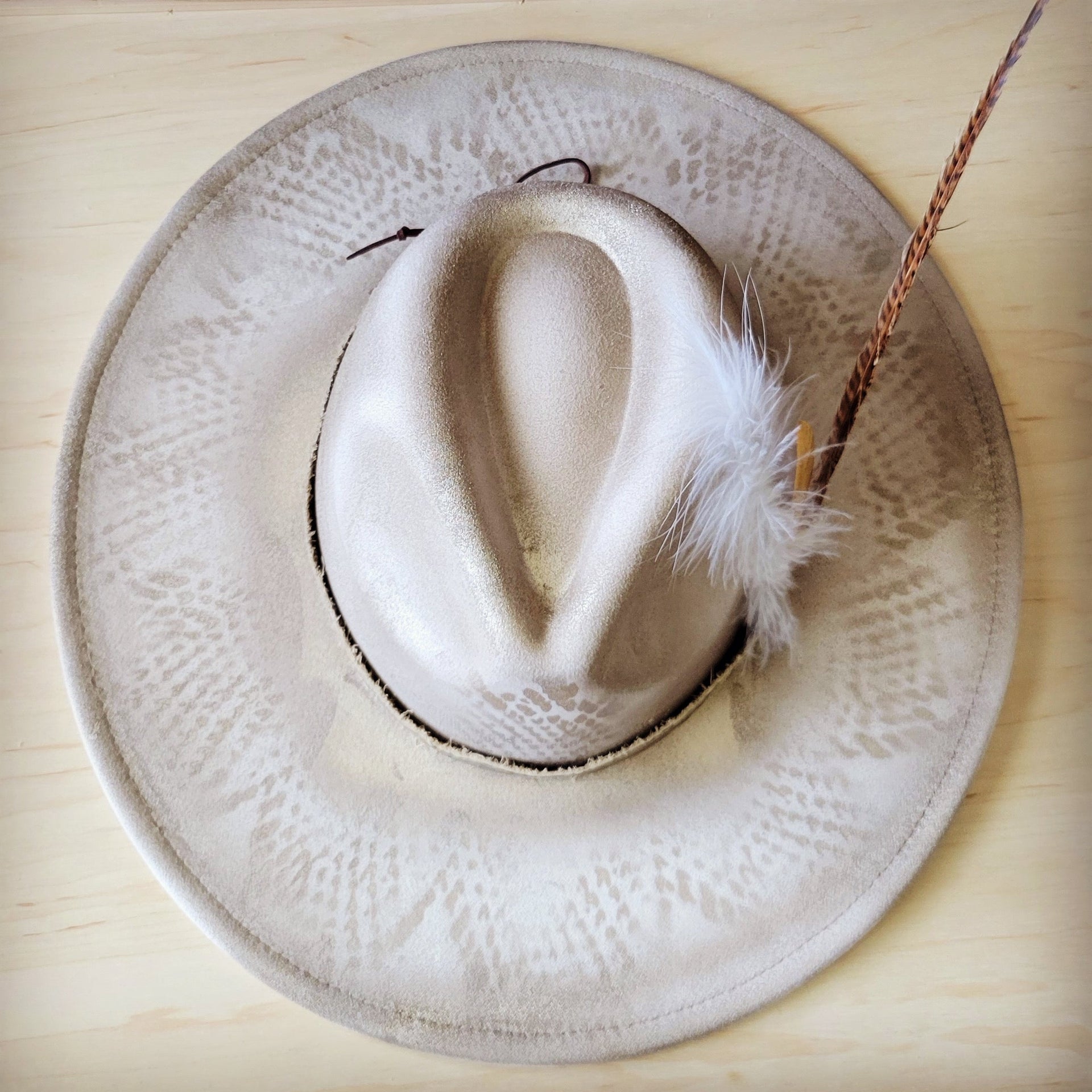 Hand-Painted Gold Python Print Boho Western Cowgirl Hat - Image 3