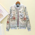 Women's Floral Embroidered Harajuku Bomber Jacket Outwear