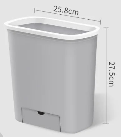 Wall-Mounted Kitchen Trash Can and Organizer Shelf