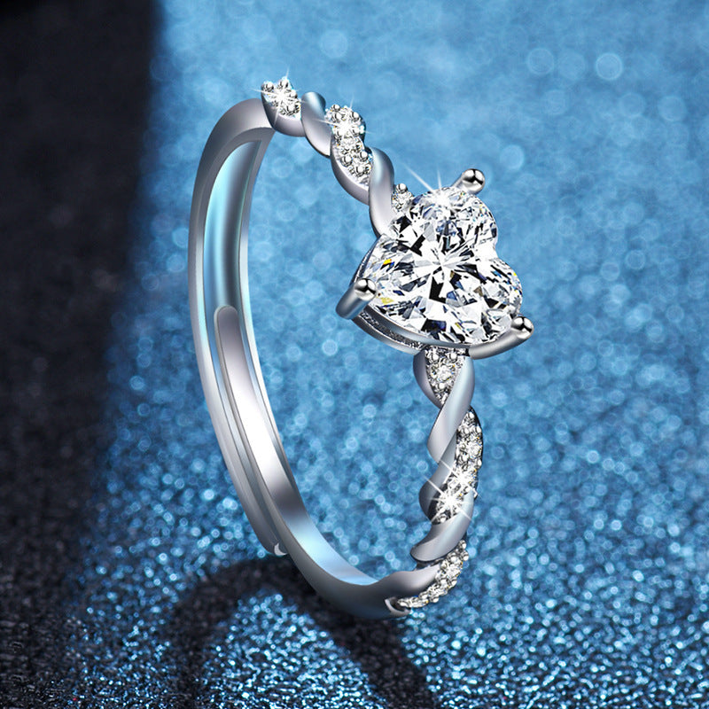 Simple Heart-Shaped Open Ring For Women