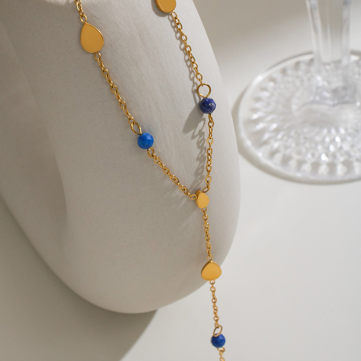 Natural Stone Finger Chain Stainless Steel Link