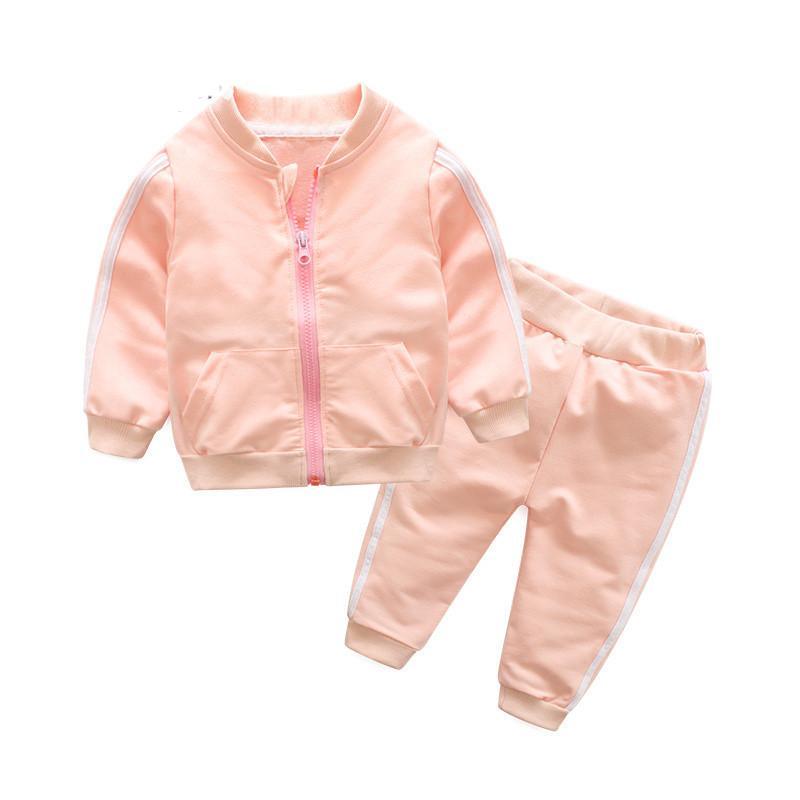 Cotton Baby Tracksuit Set - Hooded Zipper Jacket & Pants Outfit