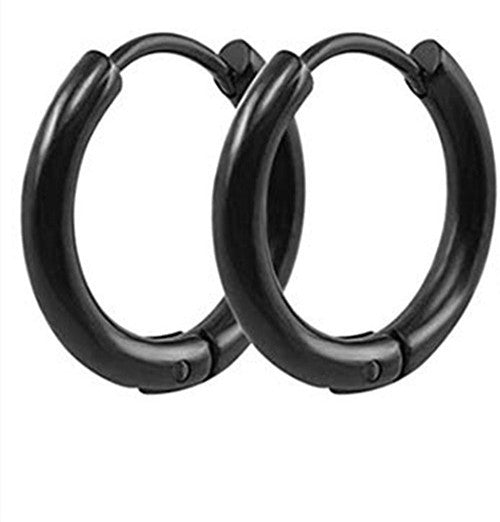 Amazon Foreign Trade Earrings Stylish Glossy Ear Clip Silver Round Tube Small Ring Anti-fashion