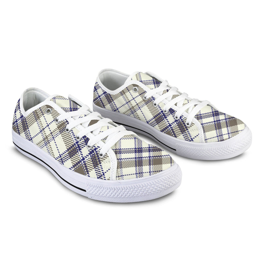 Women's Collegiate Plaid Canvas Low Top Sneakers - Image 3