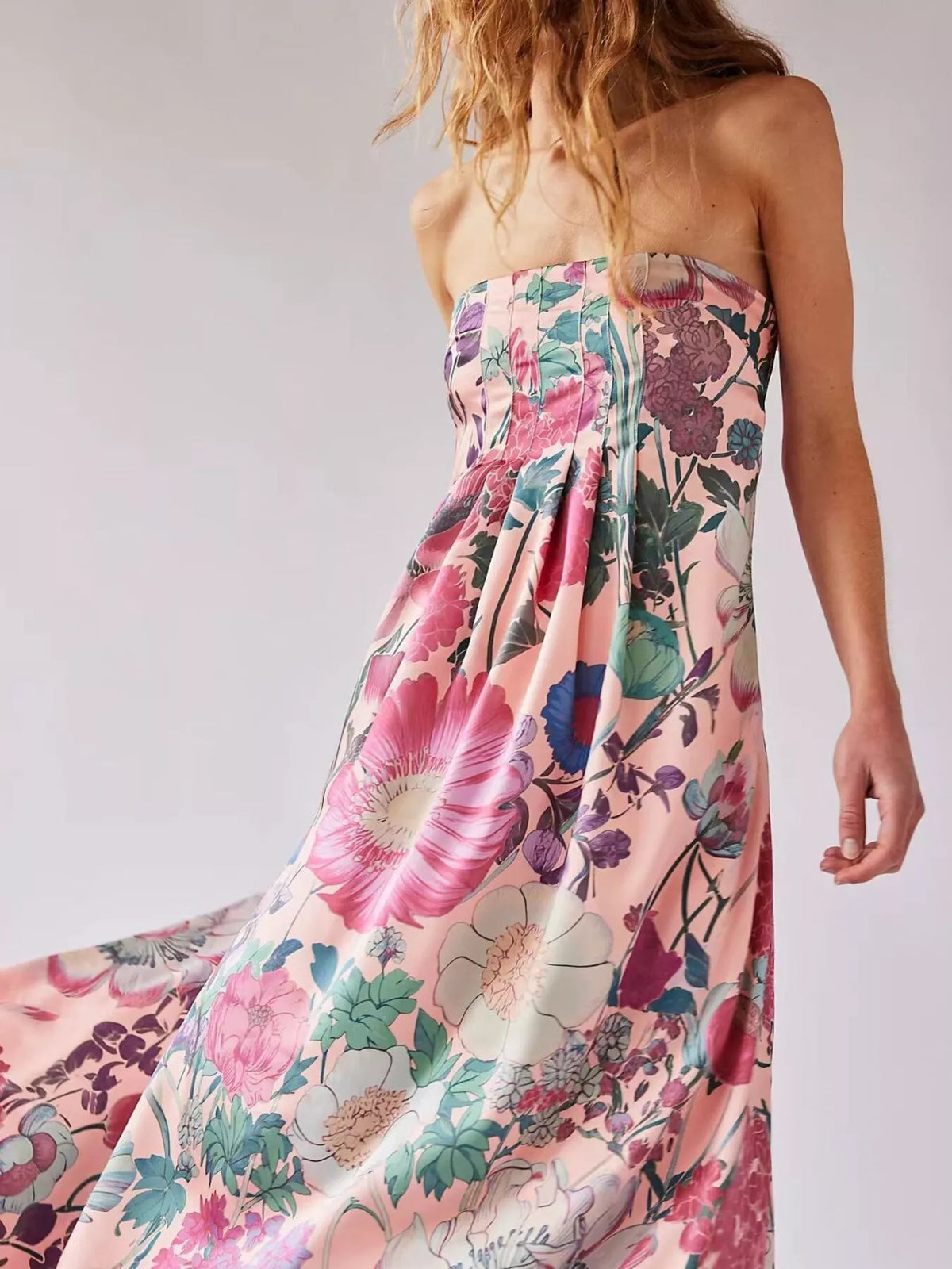 Floral Print Sleeveless Maxi Dress