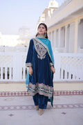 Rama 9000 velvet kurta set with heavy zari and sequin embroidery