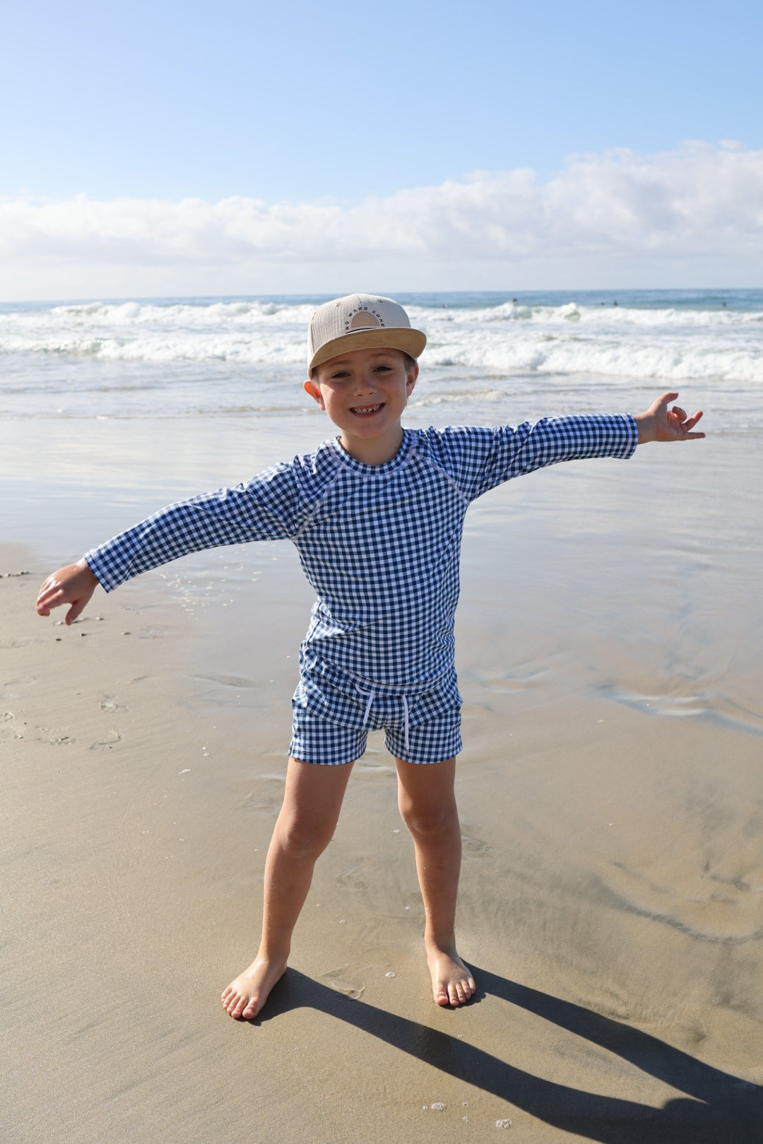 Child Rash Guard | Blue Gingham