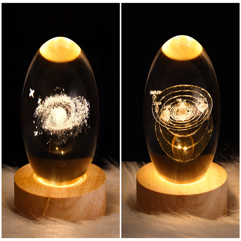 3D Galaxy Crystal Ball LED Night Light Planet Lamp Home Decor